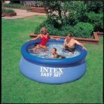 Intex Easy Set 10 Foot x 30 Inch Above Ground Inflatable Round Swimming Pool with 30 Gauge 3 Ply Side Walls and Drain Plug, Blue  1