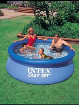 Intex Easy Set 10 Foot x 30 Inch Above Ground Inflatable Round Swimming Pool with 30 Gauge 3 Ply Side Walls and Drain Plug, Blue  1