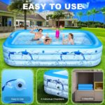 2024 Upgraded Family Inflatable Swimming Pool with Solar Powered Lights - Large, Oversized, and Perfect for Backyard Fun!"