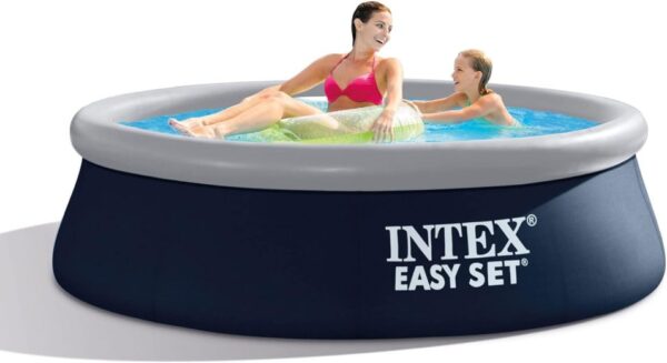 Intex Easy Set 10 Foot x 30 Inch Above Ground Inflatable Round Swimming Pool with 30 Gauge 3 Ply Side Walls and Drain Plug, Blue  1