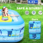 2024 Upgraded Family Inflatable Swimming Pool with Solar Powered Lights - Large, Oversized, and Perfect for Backyard Fun!"