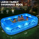 2024 Upgraded Family Inflatable Swimming Pool with Solar Powered Lights - Large, Oversized, and Perfect for Backyard Fun!"