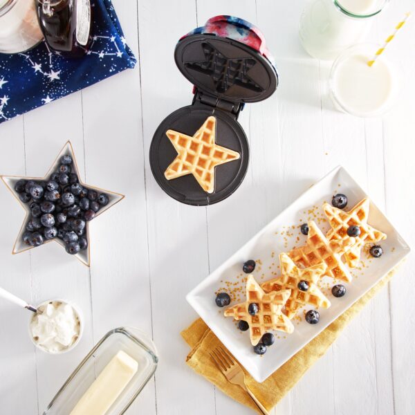 Star Mini Waffle Maker with Americana Print