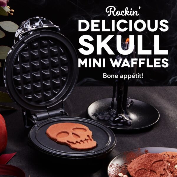 Skull Mini Waffle Maker with Skull Print