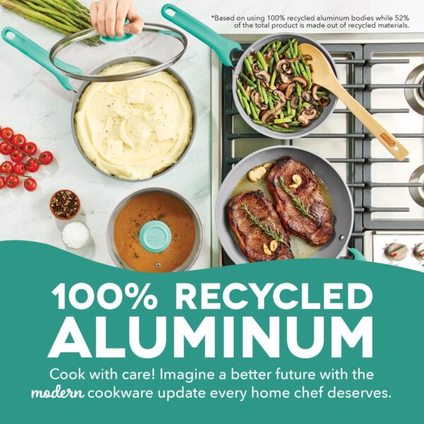 Dream Green Recycled Aluminum 15pc Cookware Set