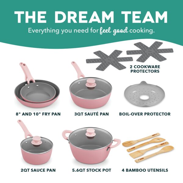 Dream Green Recycled Aluminum 15pc Cookware Set